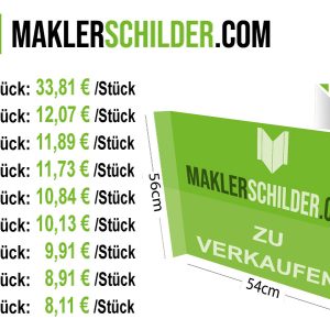 Maklerschild Faltschild Nasenschild 1180x560mm 118x56cm günstig